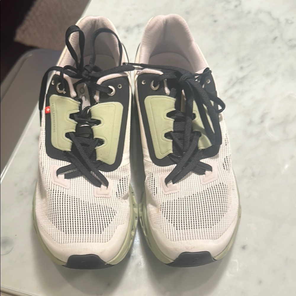 White and Green Athletic Sneakers